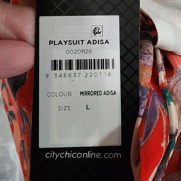 CITY CHIC Adisa mirror Playsuit - punch boho flowy romper plus size L 20 new!!! - Picture 6 of 7